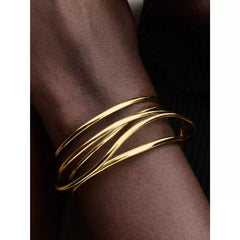 S925 sterling silver agent to purchase products birthday gift Organically Shaped Wired Open Bangle -By Sea Courier Method 🚢📦