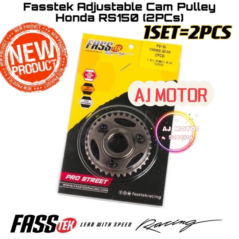 RS150 V1-V3 FASSTEK RACING CAMSHAFT 3.3MM C2 3.6MM C3 3.7MM C4 WITH TIMING GEAR HONDA RS RS150 HIGH LOW CAM HEAD BLOCK -By Sea Courier Method 🚢📦
