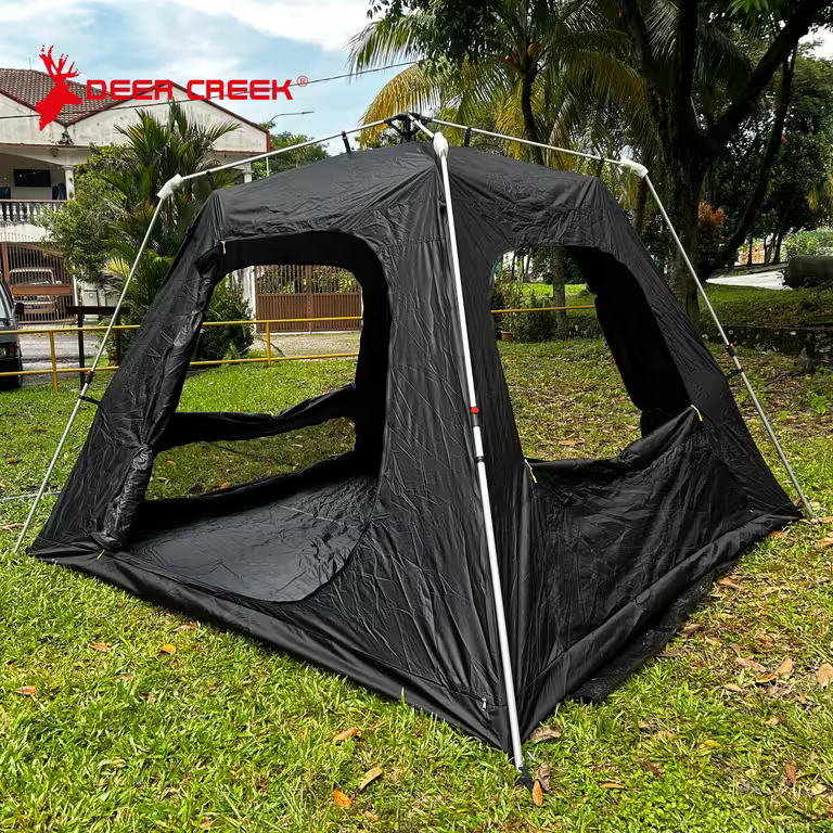 Deer Creek Safari Single Room Automatic Tent with Extended Flysheet Black
