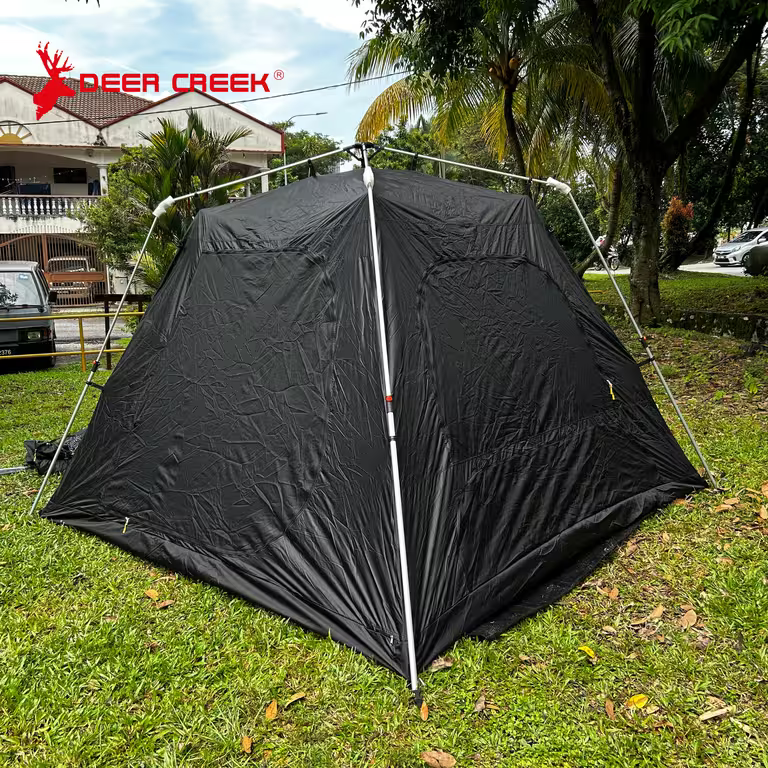 Deer Creek Safari Single Room Automatic Tent with Extended Flysheet Black