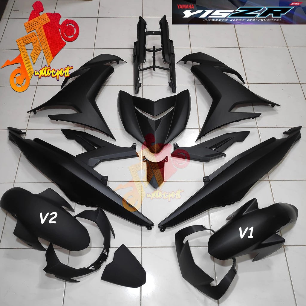 Yamaha Y15 Y15ZR Matt Black Cover Set V1 V2 - Velozi OEM HLD Kosong Set -By Sea Courier Method🚢🎁