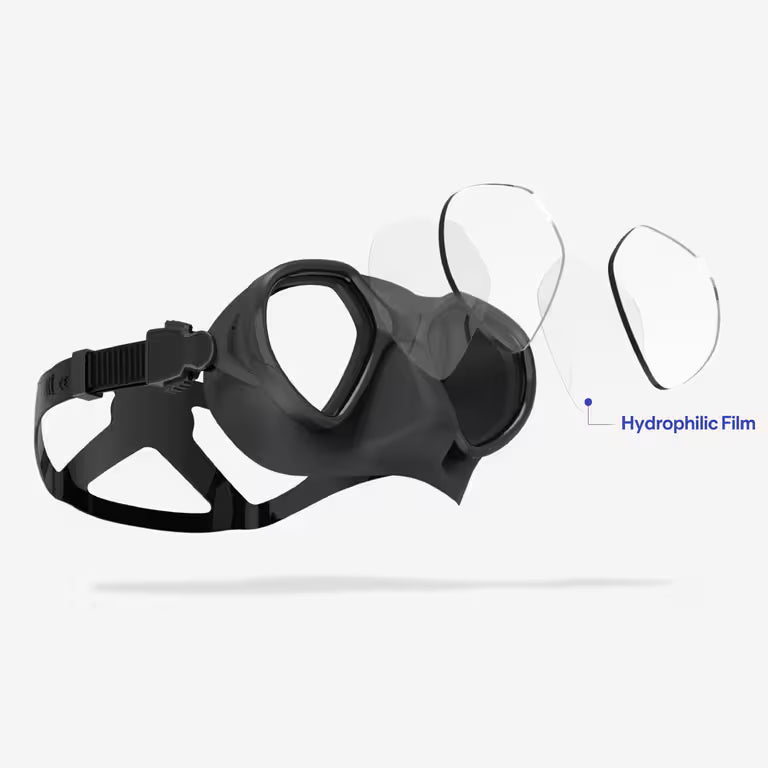 Freediving and spearfishing low volume anti-fog mask, 500 dual lv black