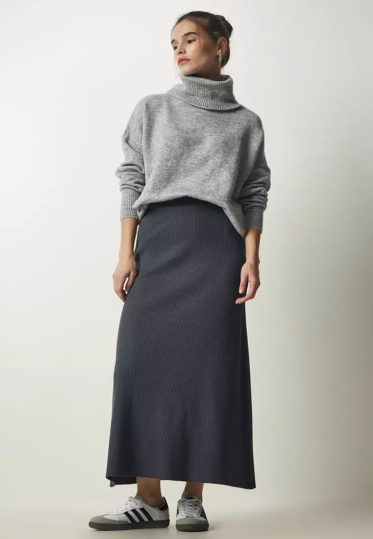 Corded Knitwear Skirt