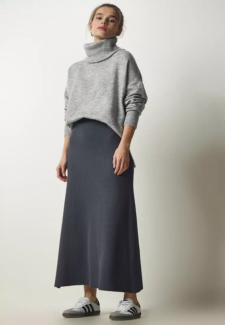 Corded Knitwear Skirt