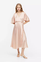 Wrapover satin dress