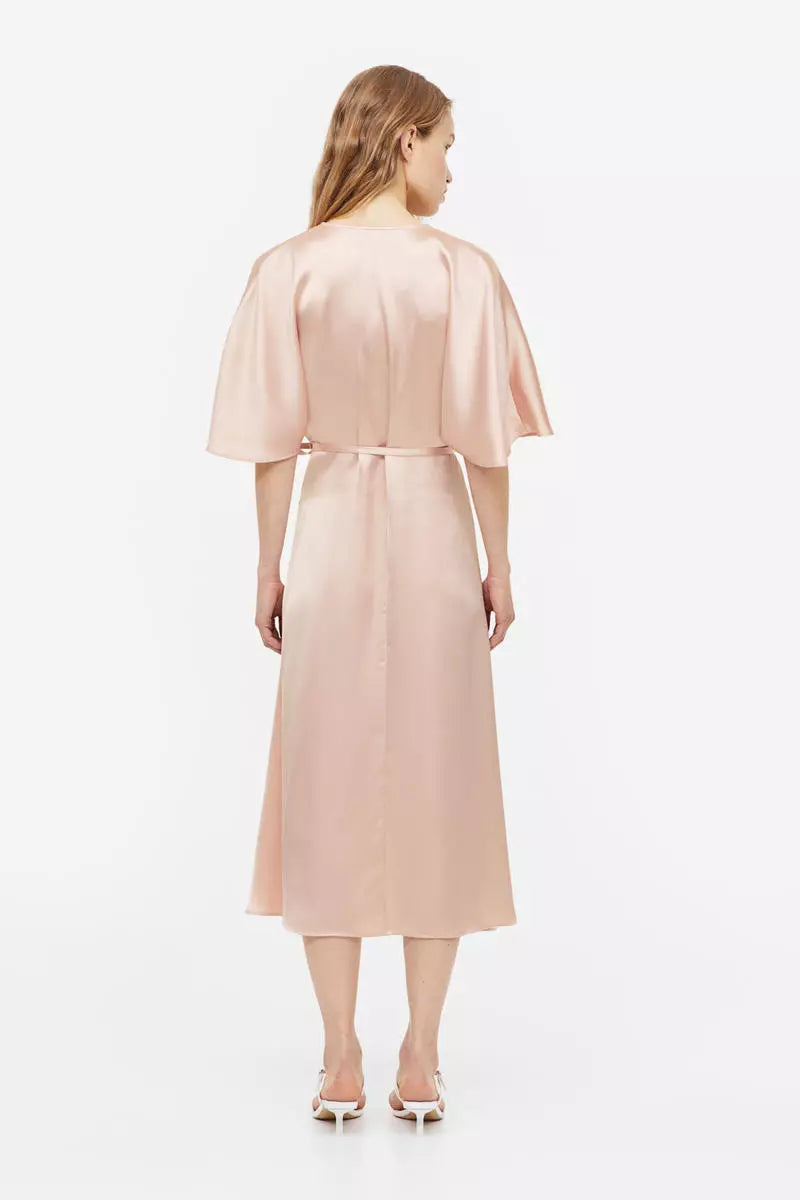 Wrapover satin dress