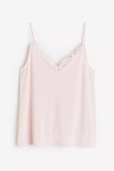 Lace-trimmed cami top