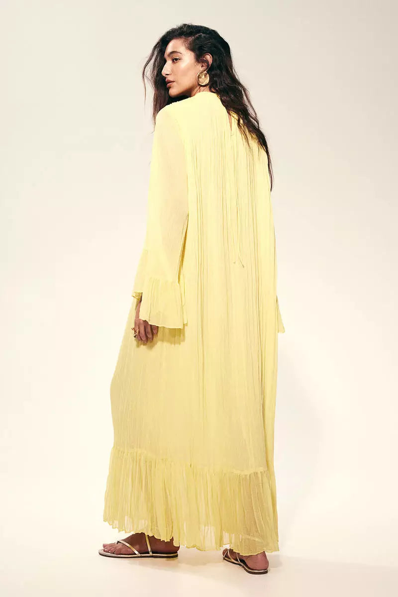 Pleated kaftan dress