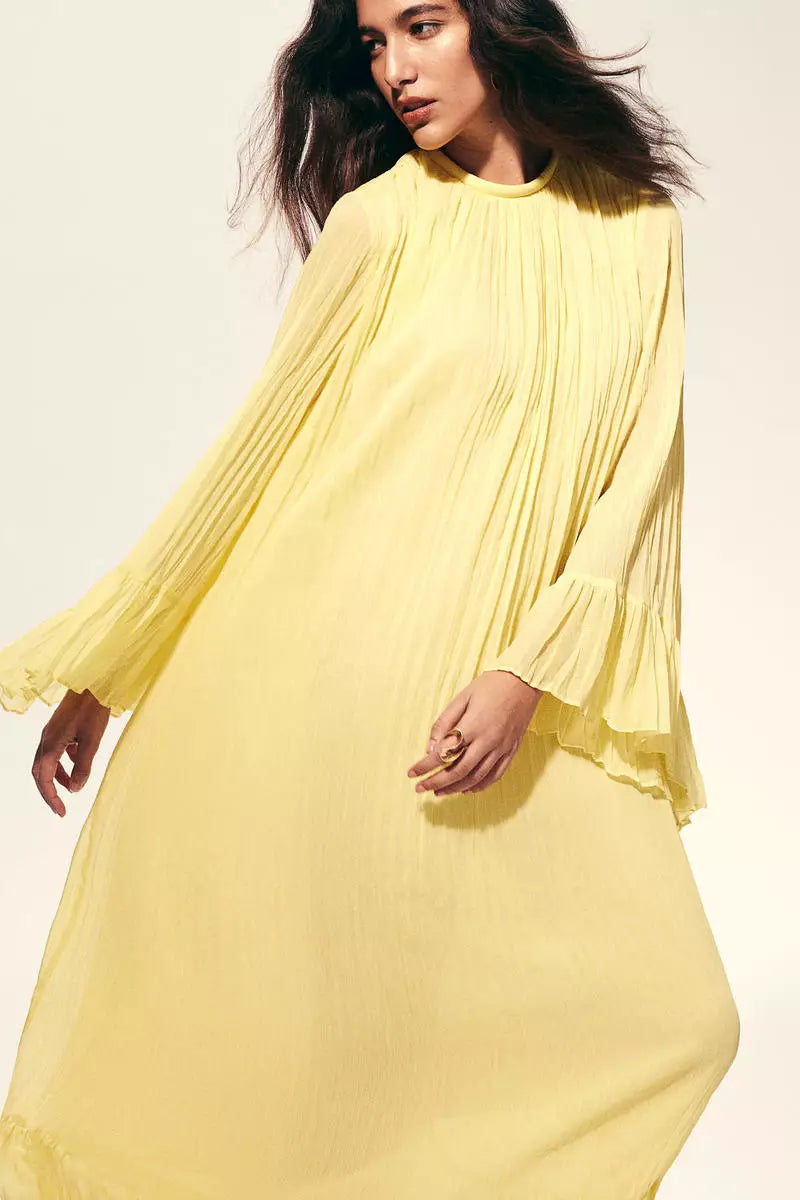 Pleated kaftan dress