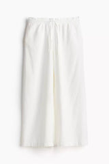 Linen-blend pull-on trousers