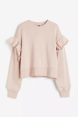 Oversized frill-trimmed sweatshirt