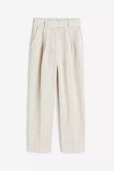 Tapered linen-blend trousers