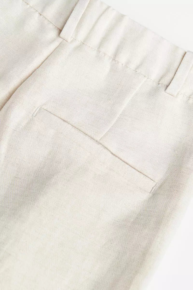 Tapered linen-blend trousers