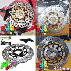 Wide front disc disc plus bracket 300mm md PSM kembang BLACK motorbike honda supra x 125 wave karisma kph revo old First fit new etc -By Sea Courier Method 🚢📦