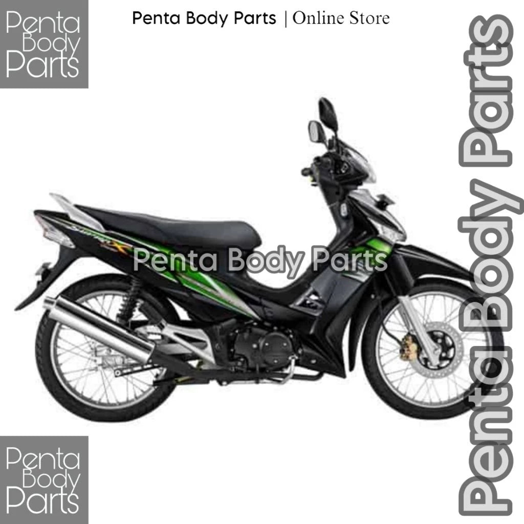 DHC- MERAH HIJAU Full Set Body Cover Honda Supra X 125 (KVL) - Full Body Supra X 125 Batman Plus Lights and Bolts 2007 - 2014 Black White Red Greenbiru -By Sea Courier Method🚢📦