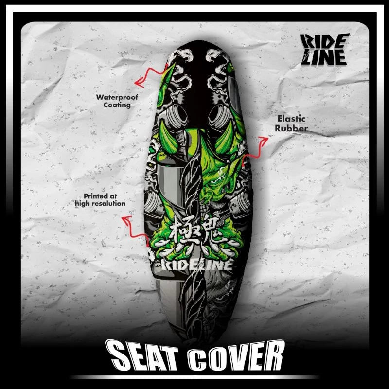 Rideline devil helmet - full print waterproof anti-cat claw motorbike seat cover -By Sea Courier Method 🚢📦