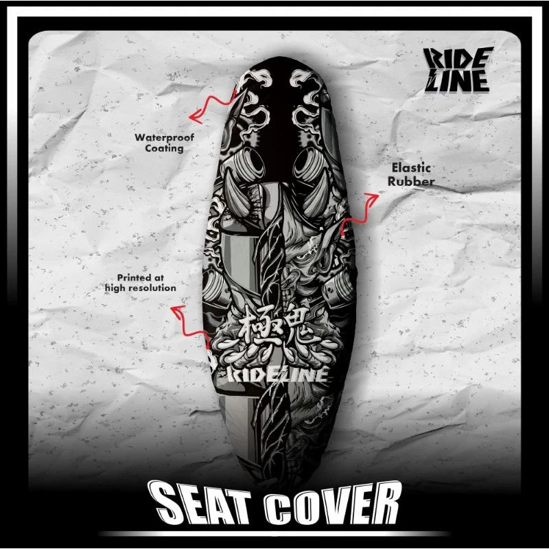 Rideline devil helmet - full print waterproof anti-cat claw motorbike seat cover -By Sea Courier Method 🚢📦