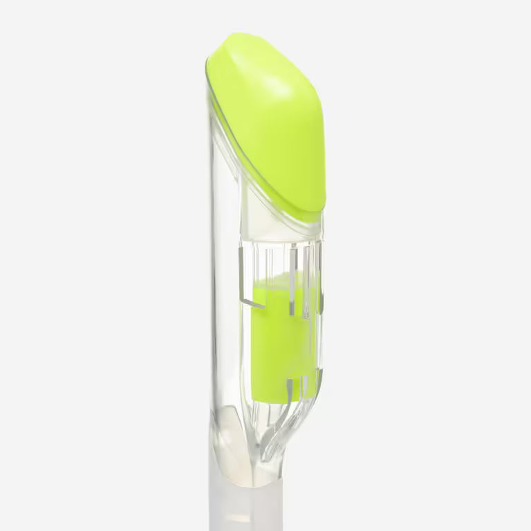 Kids’ diving snorkel with dry top valve,- DRY TOP SNORKEL JUNIOR 100 Translucent