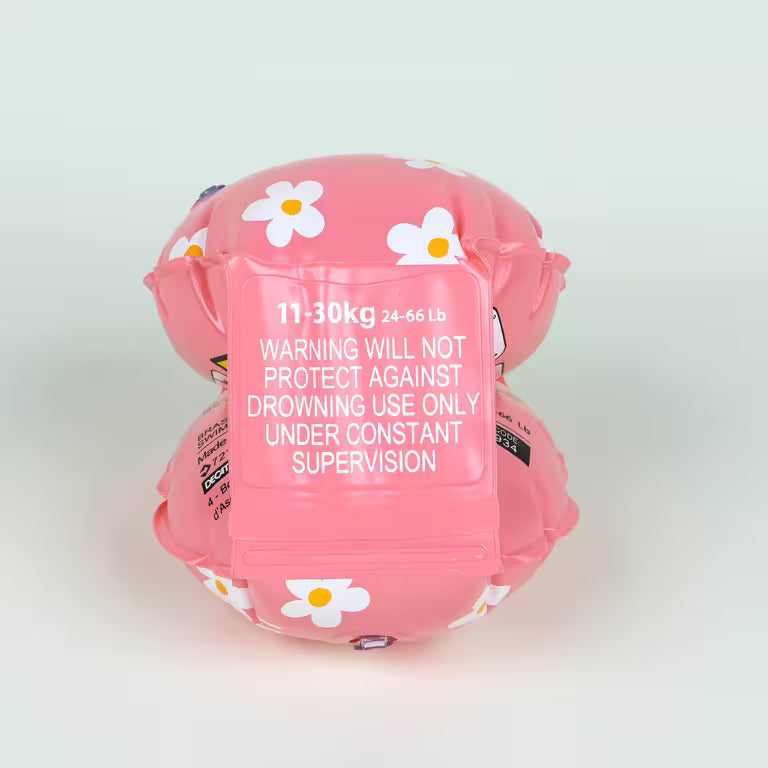 Kids’ Swimming armbands with “FLOWERS” print - 11-30 kg