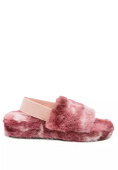 Sling back Platform Slides in Burgundy