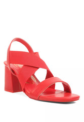 Comfortable Straps Block Heel Sandals in Red