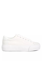 White Flatform Canvas Sneakers