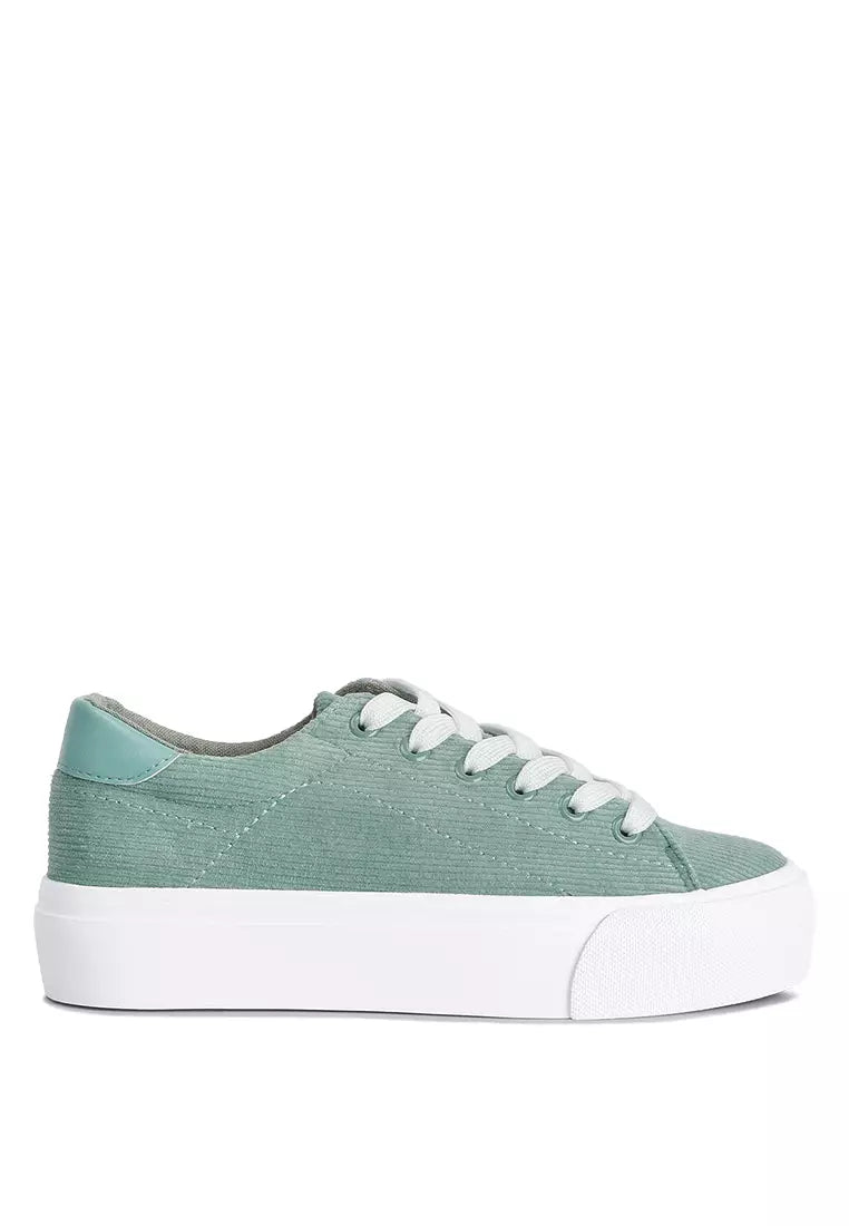 Mint Flatform Canvas Sneakers