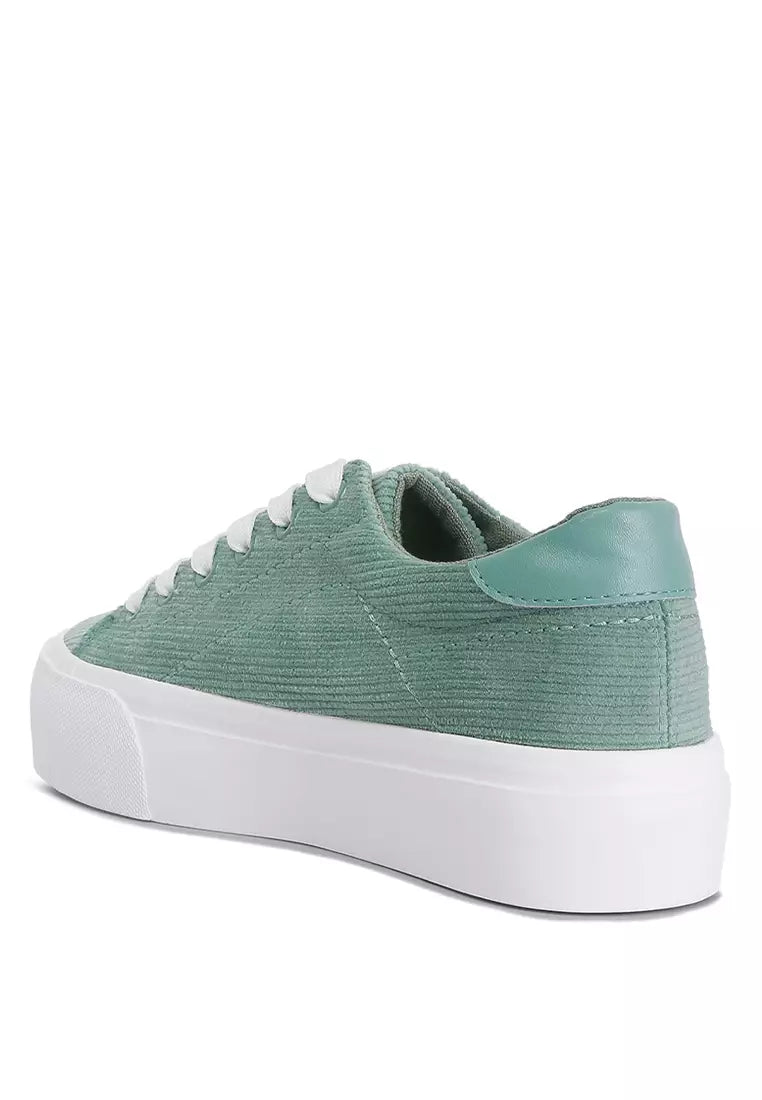 Mint Flatform Canvas Sneakers