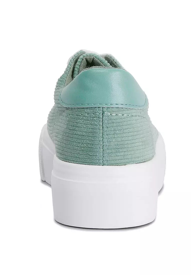 Mint Flatform Canvas Sneakers