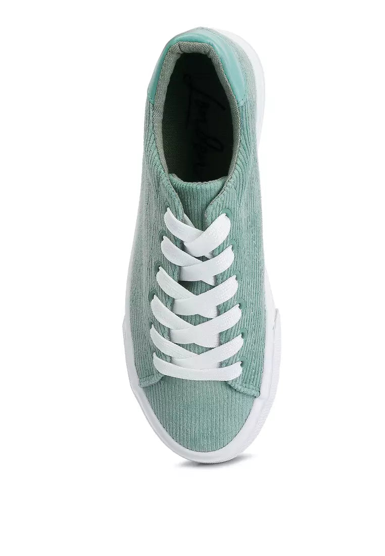 Mint Flatform Canvas Sneakers