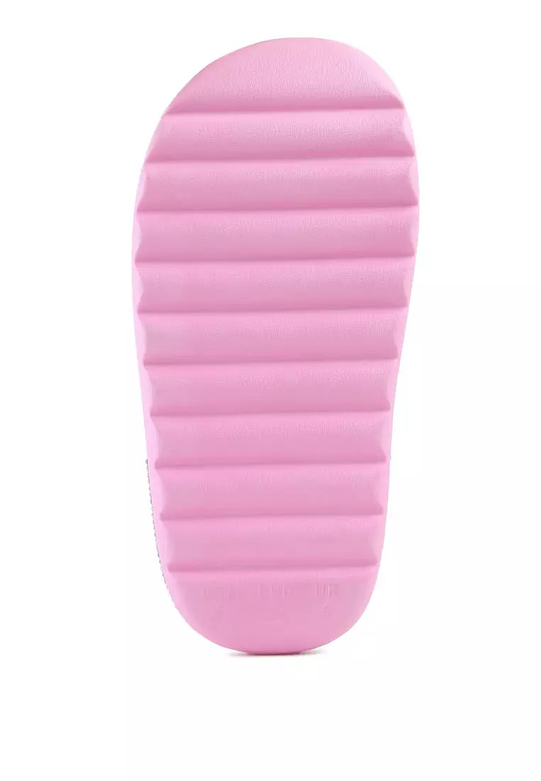 Diamante Pool Slides in Pink