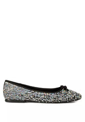 Black Sequin Embellished Ballet Flats