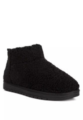 Black Fleece Exterior Fluffy Boots