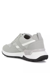 Grey Suede Paneling Detail Sneakers