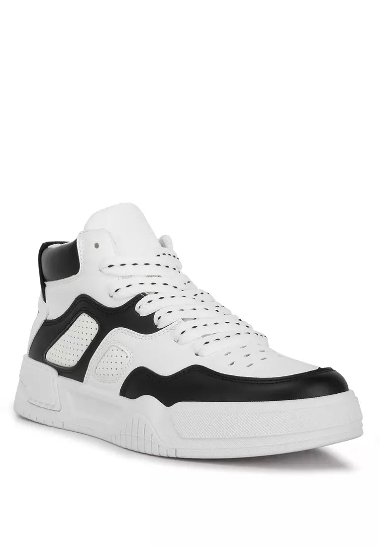 Black White Ankle Length Sneakers