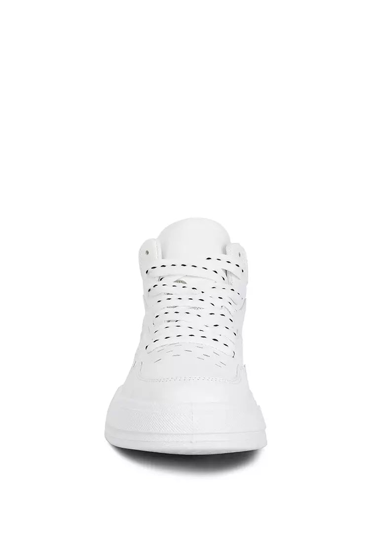 White Ankle Length Sneakers