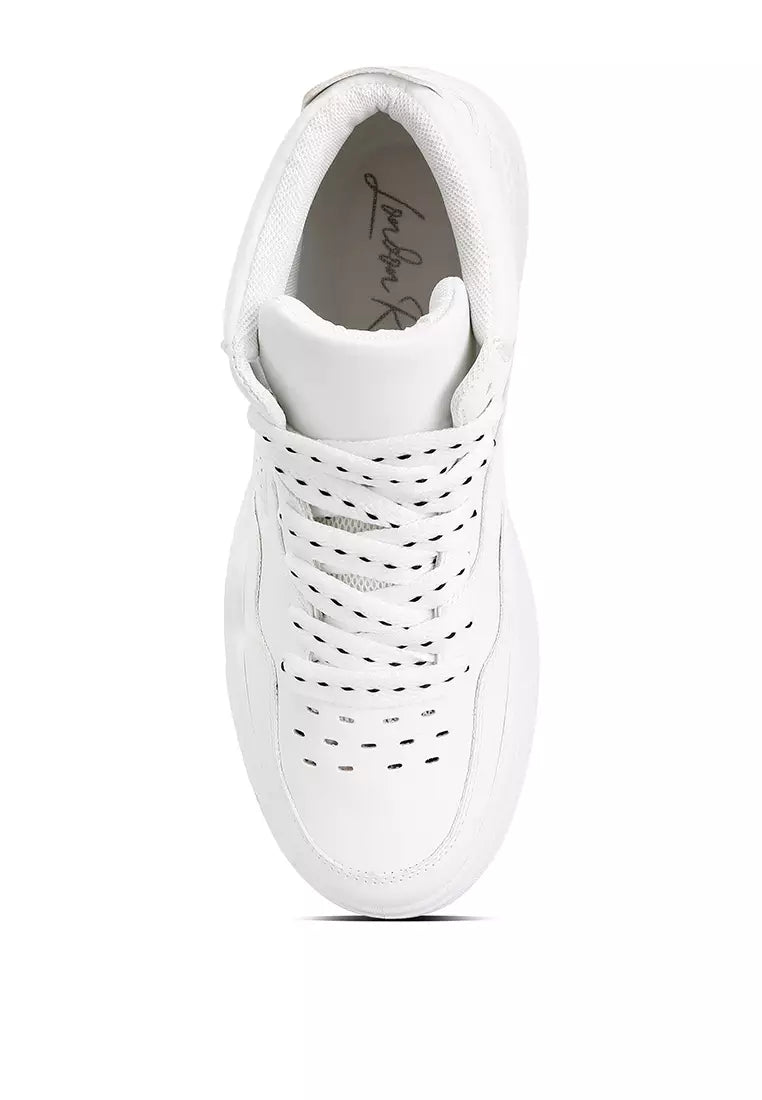 White Ankle Length Sneakers