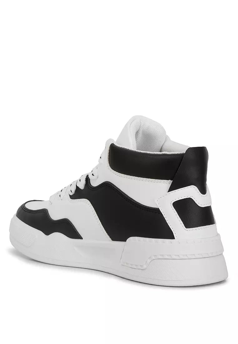 Black White Ankle Length Sneakers