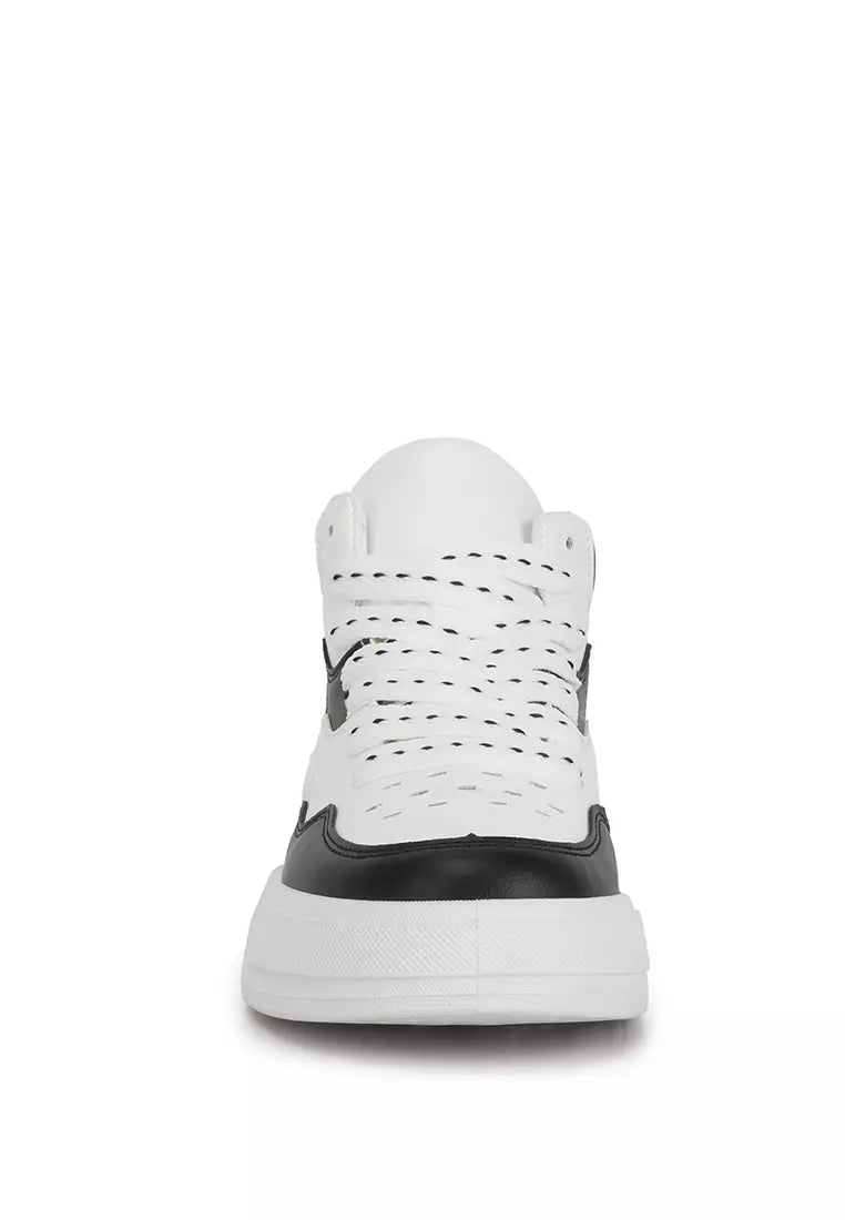 Black White Ankle Length Sneakers