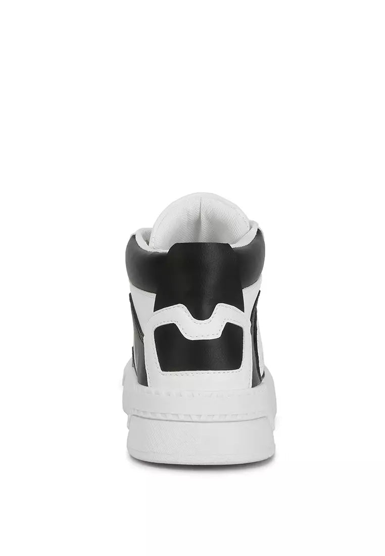 Black White Ankle Length Sneakers