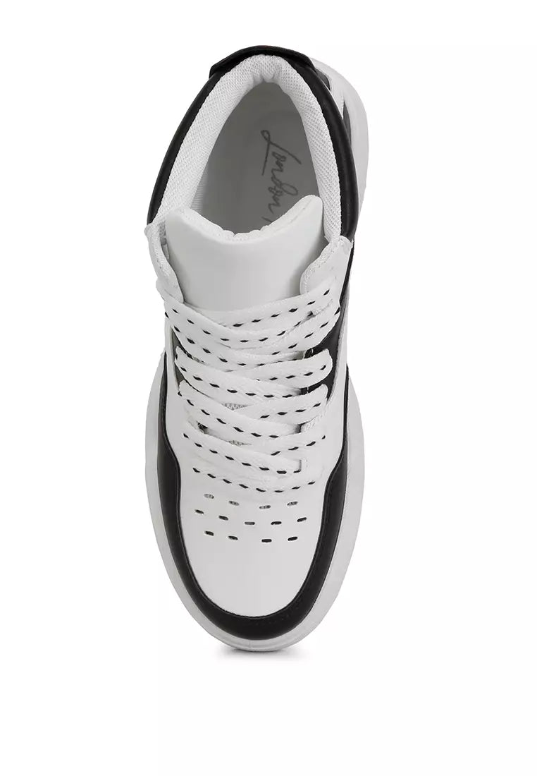 Black White Ankle Length Sneakers