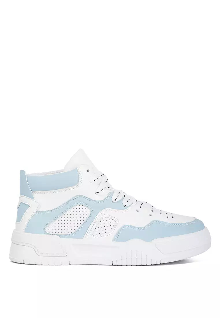 Blue White Ankle Length Sneakers