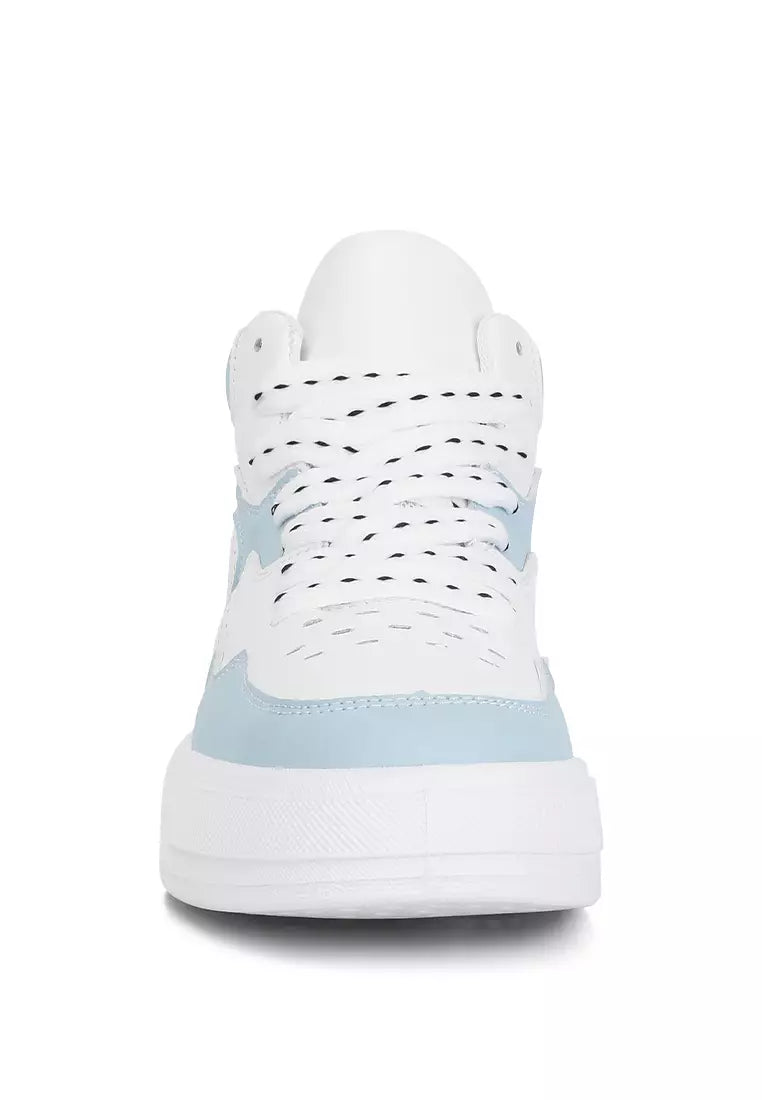 Blue White Ankle Length Sneakers