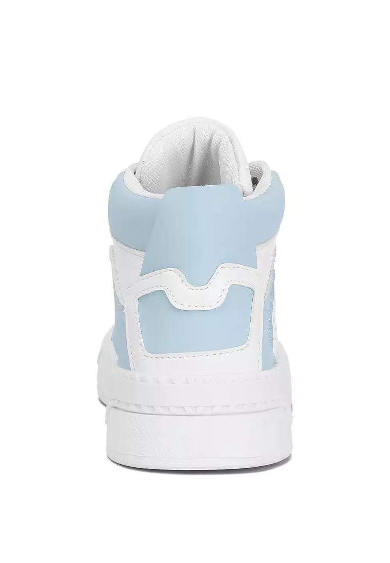 Blue White Ankle Length Sneakers