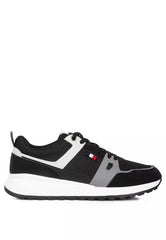 Black Patchwork Casual Sneakers