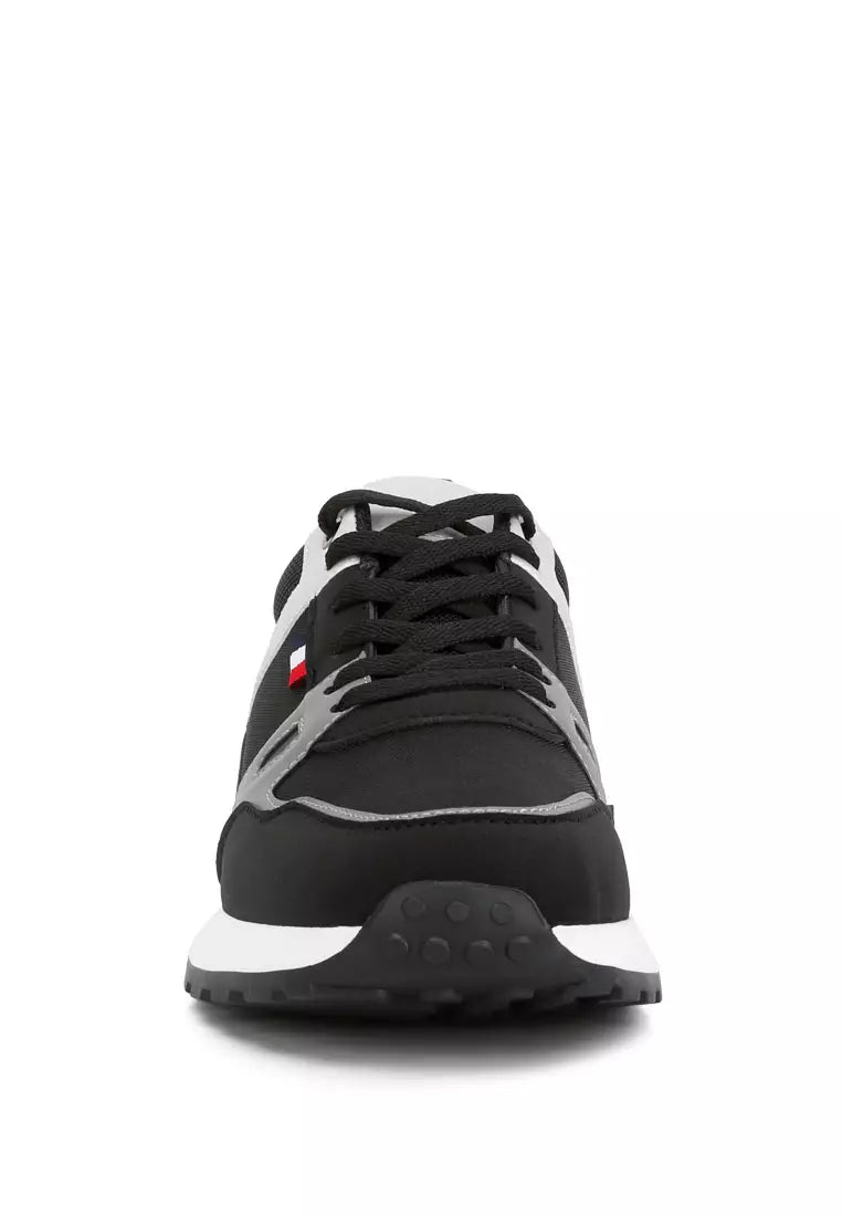 Black Patchwork Casual Sneakers