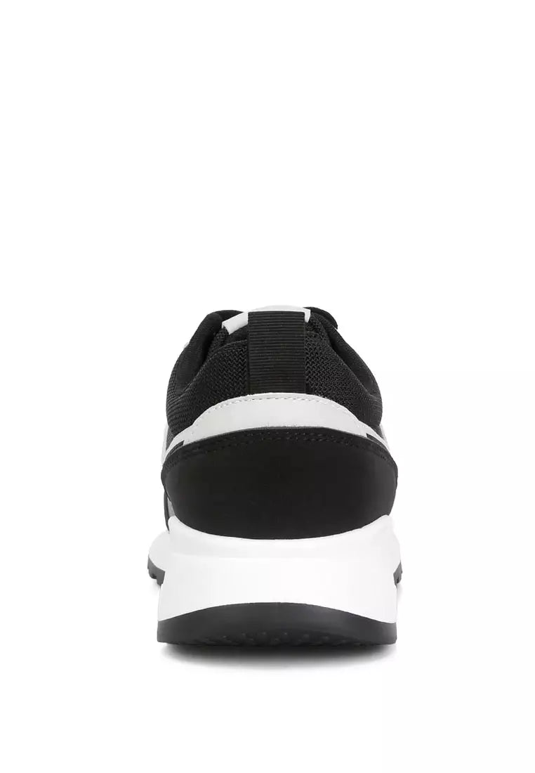 Black Patchwork Casual Sneakers