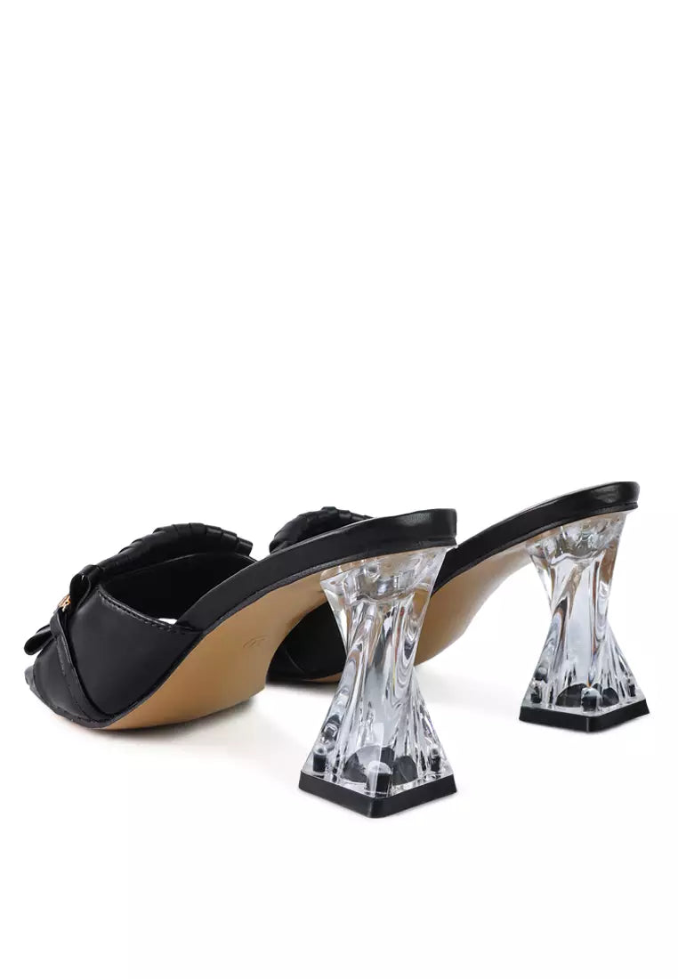 Black Clear Heel Jewel Sandal