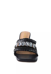 Black Clear Heel Jewel Sandal