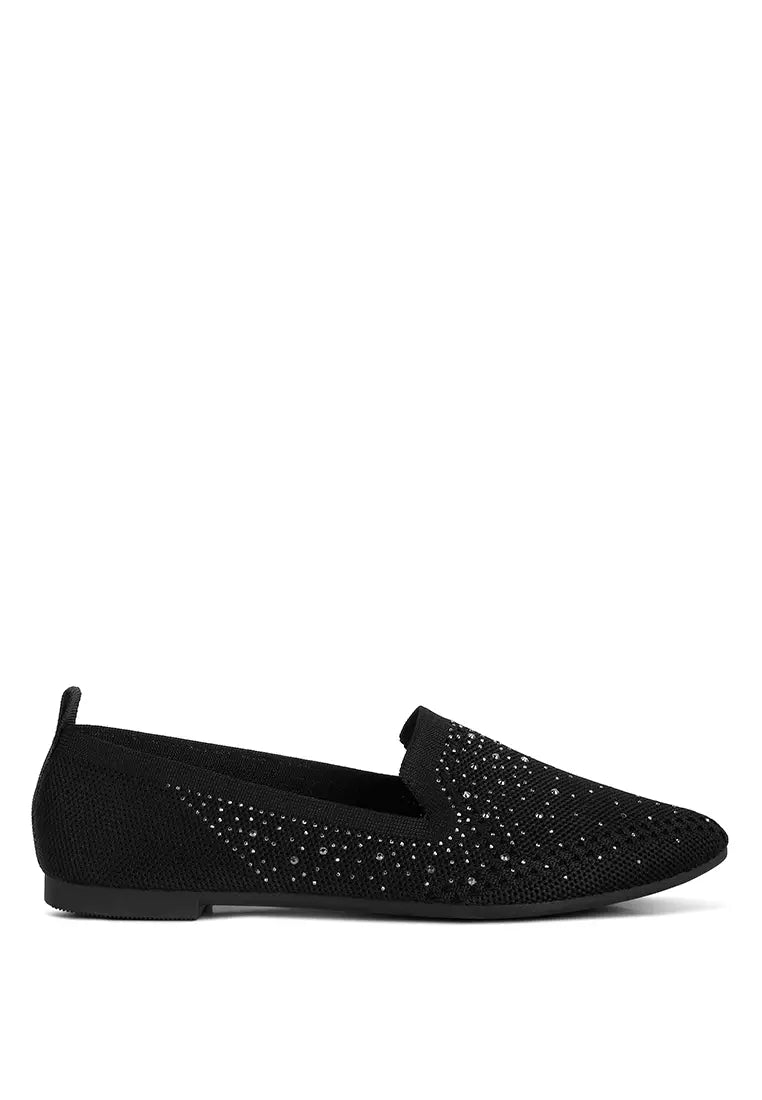 Black Rhinestone Loafers